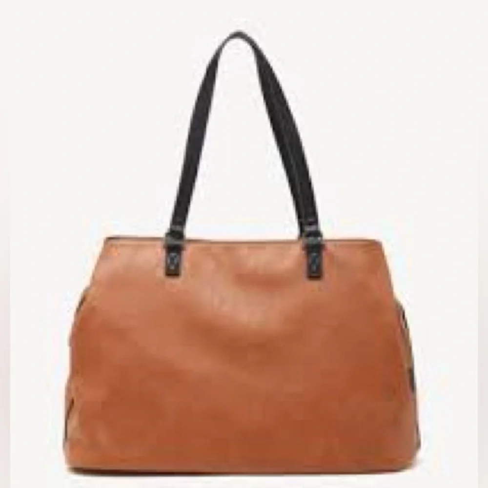 Sole Society Miller Over Vegan Tote Cognac Vegan Leather Tote